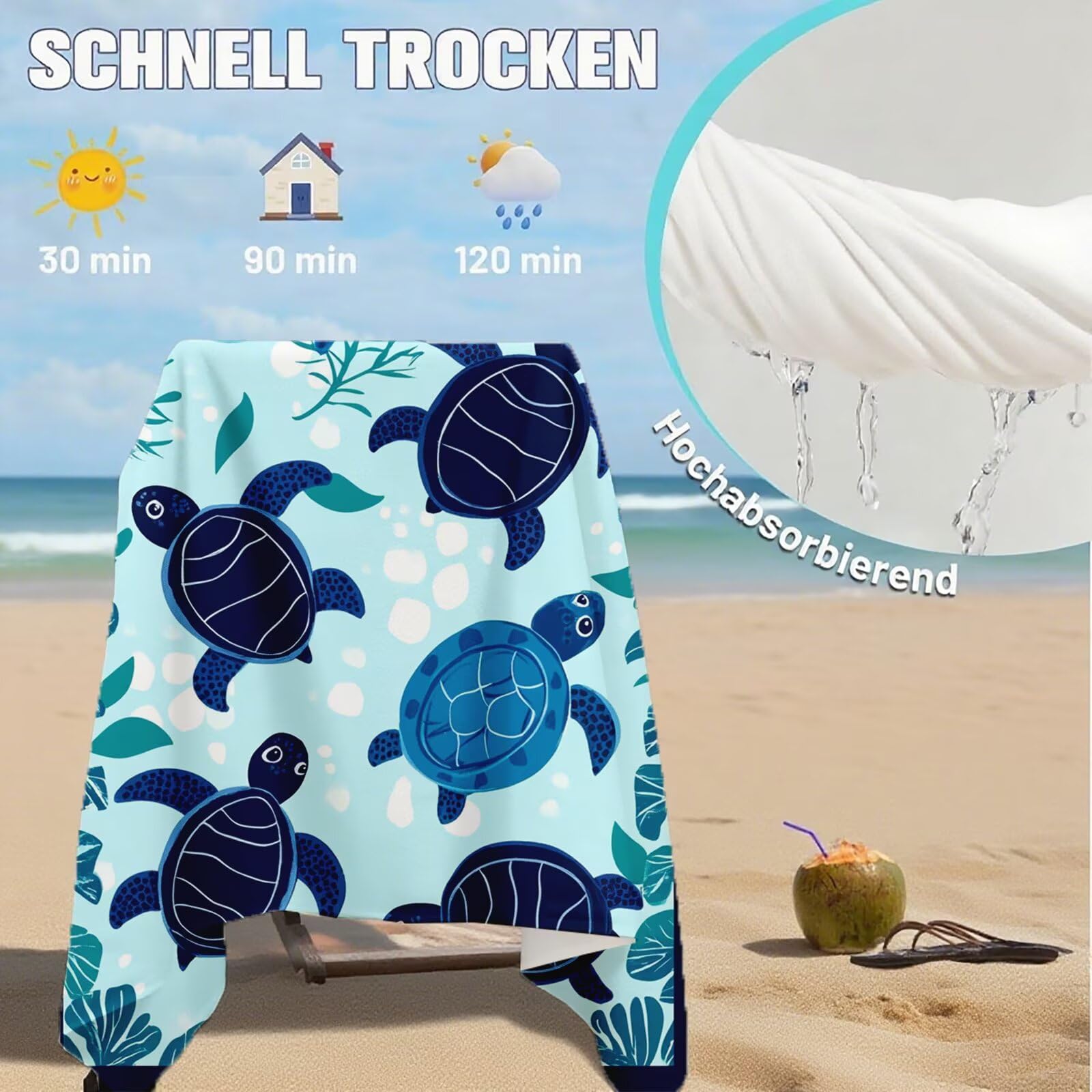 Serviette de Plage XXL 80x160 cm,Mignon Serviette Plage Microfibre avec Séchage Rapide, Anti-Sable, Absorbante Fonction Design pour Vacances Piscine Pique-Nique Voyages Yoga, Cadeau Femme Q-761