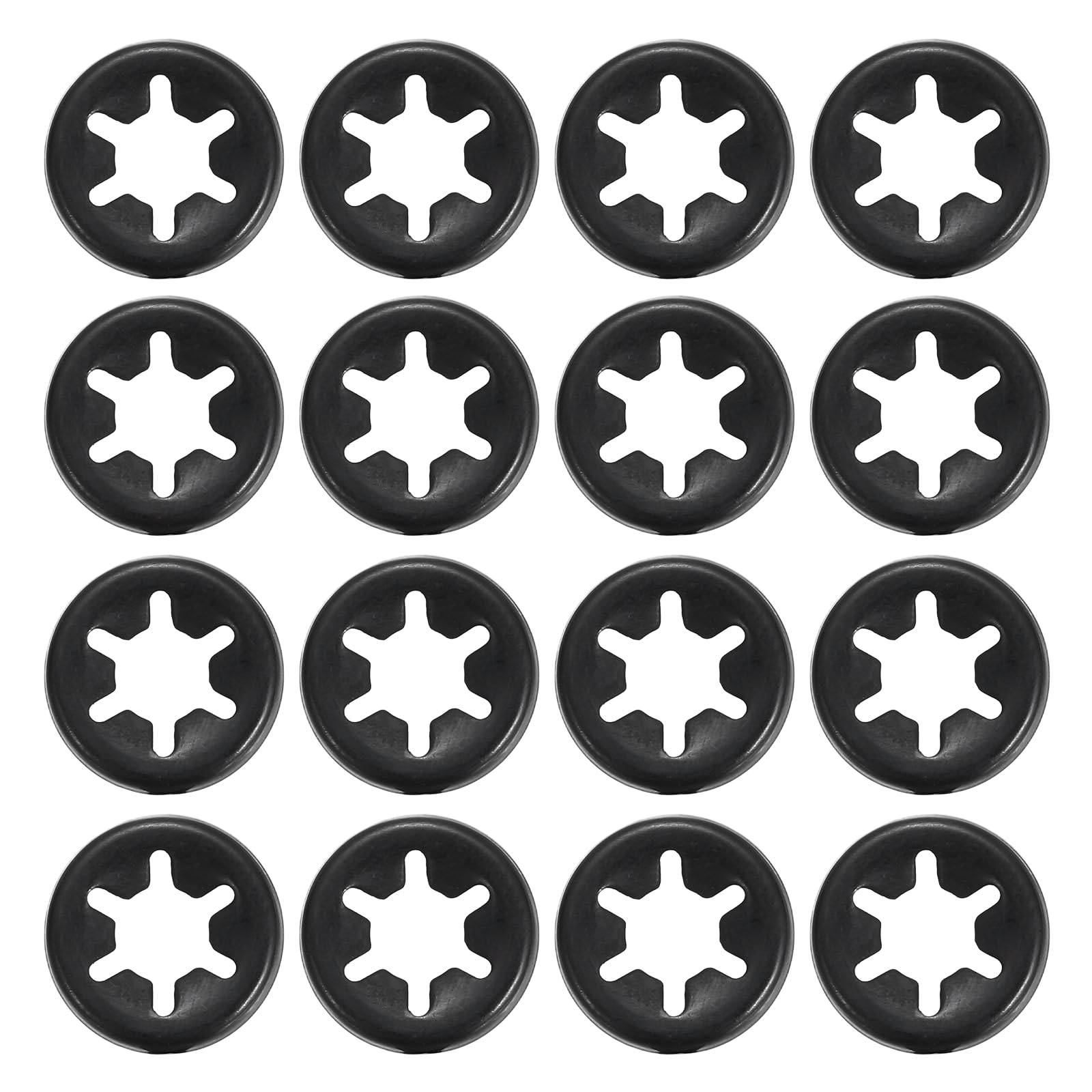 sourcing map 110Pcs Internal Tooth Lock Washers, M5 ID 12mm OD Star Locking Washer Quick Speed Retaining Clips Fasteners for Machinery, Automobile, Industrial Use, Flipped Edge
