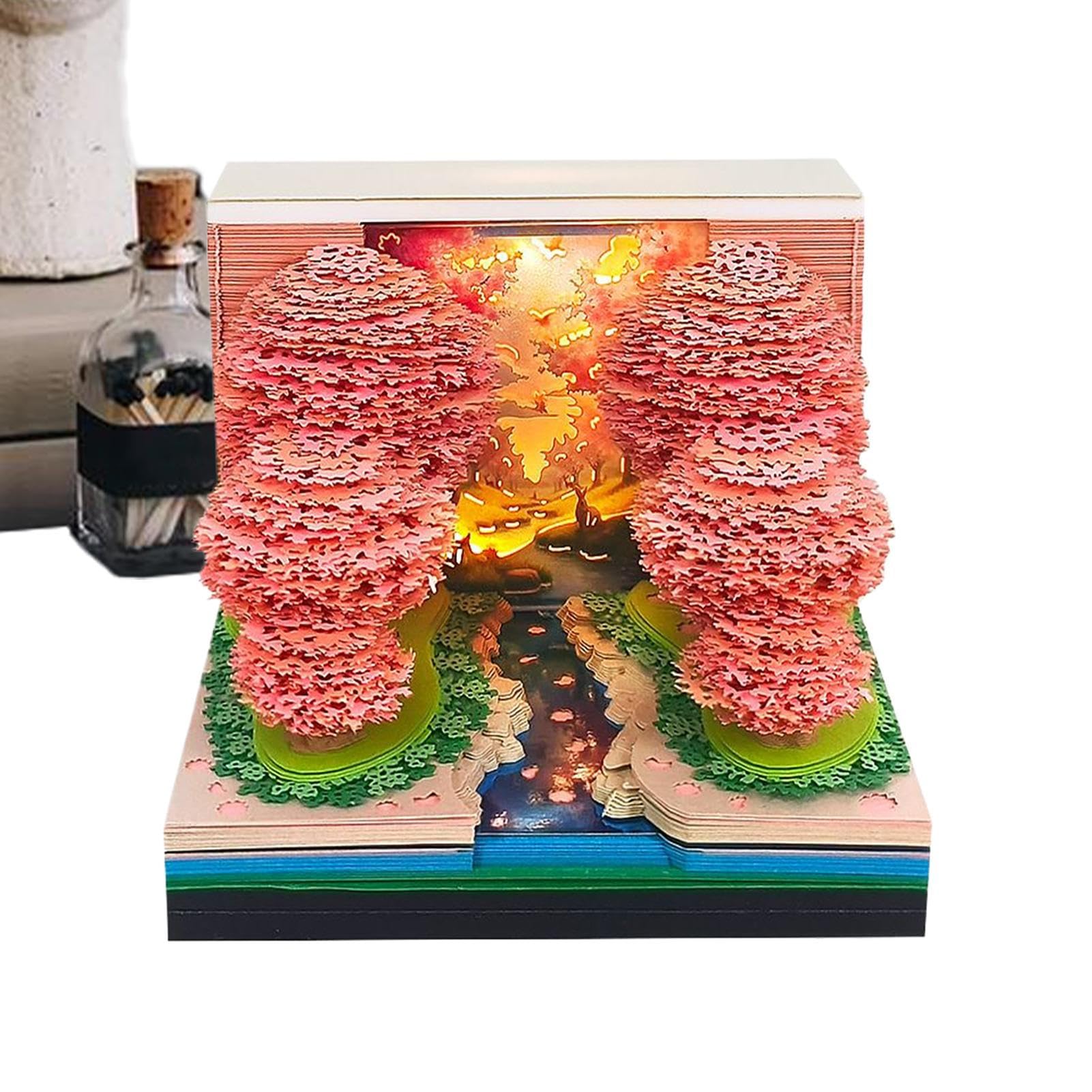 3D-Kalender zum Abreißen, ABS, Papier, 8,5 x 8,5 x 6,2 cm, dekorativer Zeitplaner, kreativer Tagesplaner für Büro, Arbeitszimmer und Wohnkultur