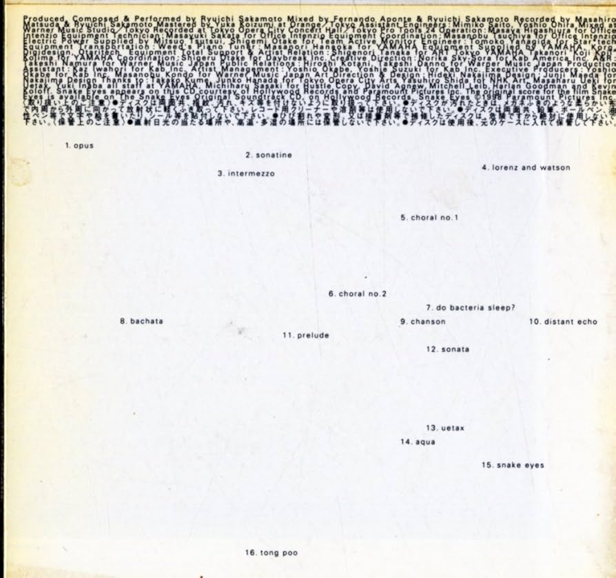 【オリジナル盤】坂本龍一 BTTB 1999年 Opus オリジナル盤】坂本龍一 BTTB 国内盤 1999年 Ryuichi SAKAMOTO