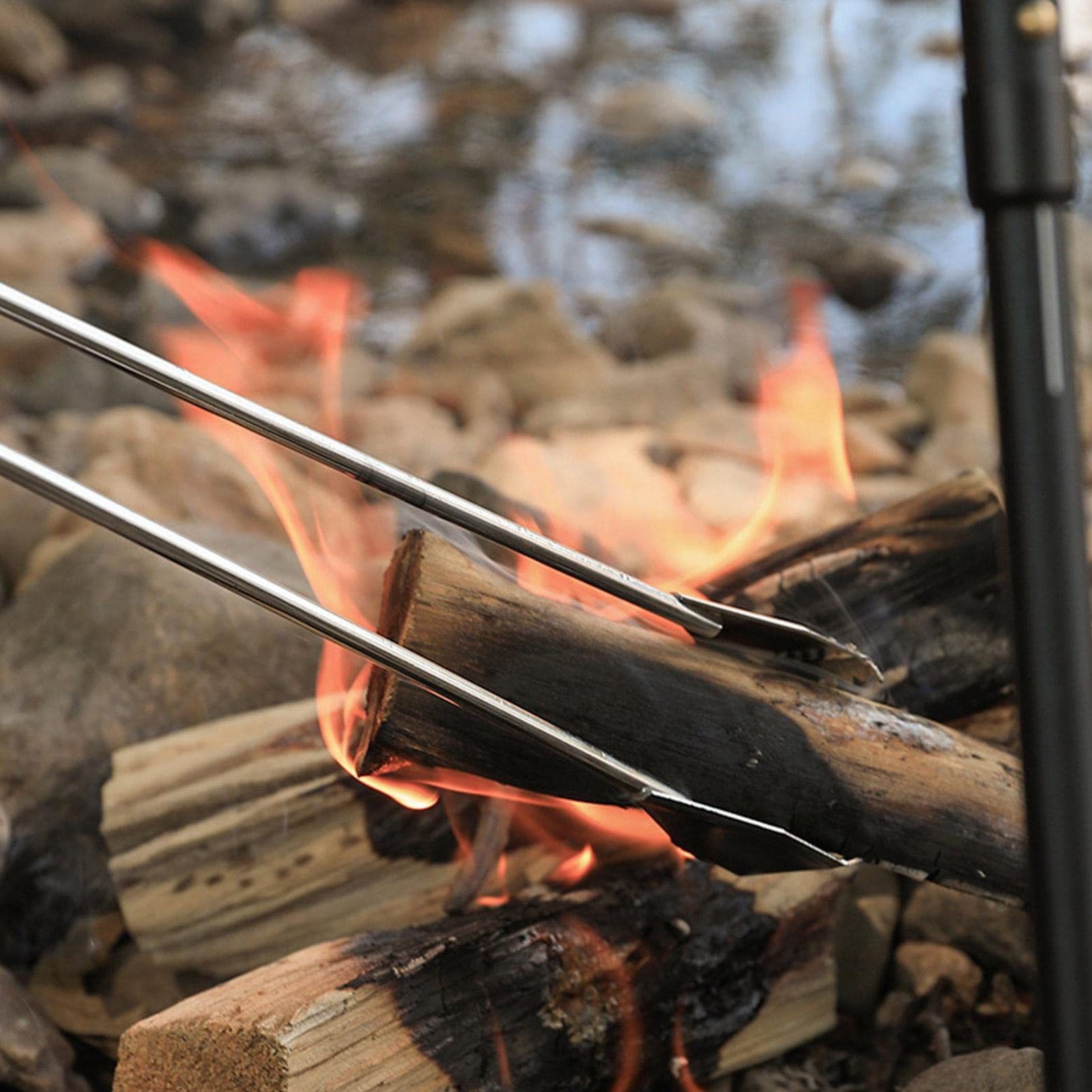 Pinze a forbice in acciaio inox, pinze a forbice in metallo per barbecue, spazzatura, carbone, con manico lungo 55 cm, per camino, picnic, barbecue, utensili da portata | spazzatura, carbone, con manico lungo 55 cm, per , picnic, barbecue, utensili da por