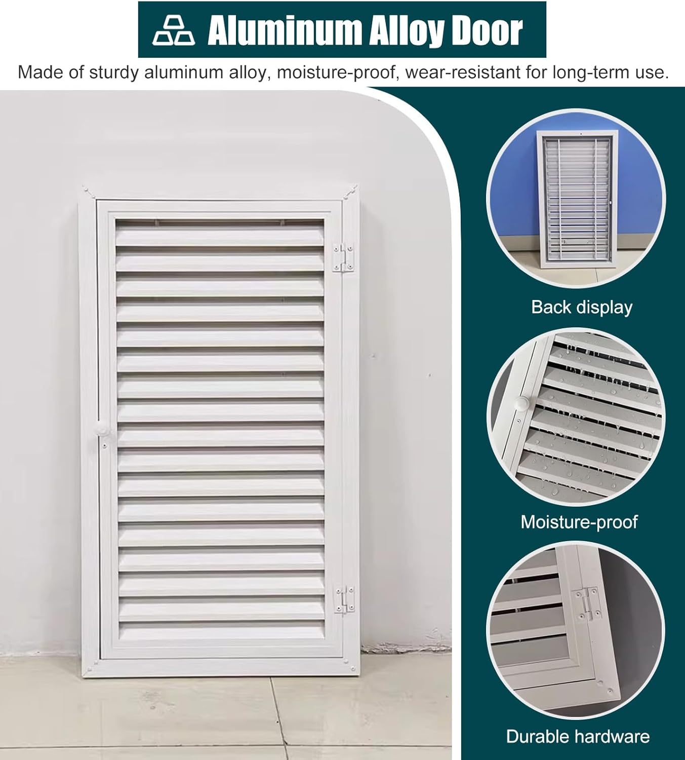 Aluminum Louvered Vent Access Panel - Recessed Magnetic Inspection Hatch for Drywall - Attic Wall Access Door & Cover - Durable, Easy Installation, Ideal for Home & Commercial Use