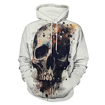 Amazon.com: Snbidmk Men's Skull Hoodie 3D Printed Tie Dyed
