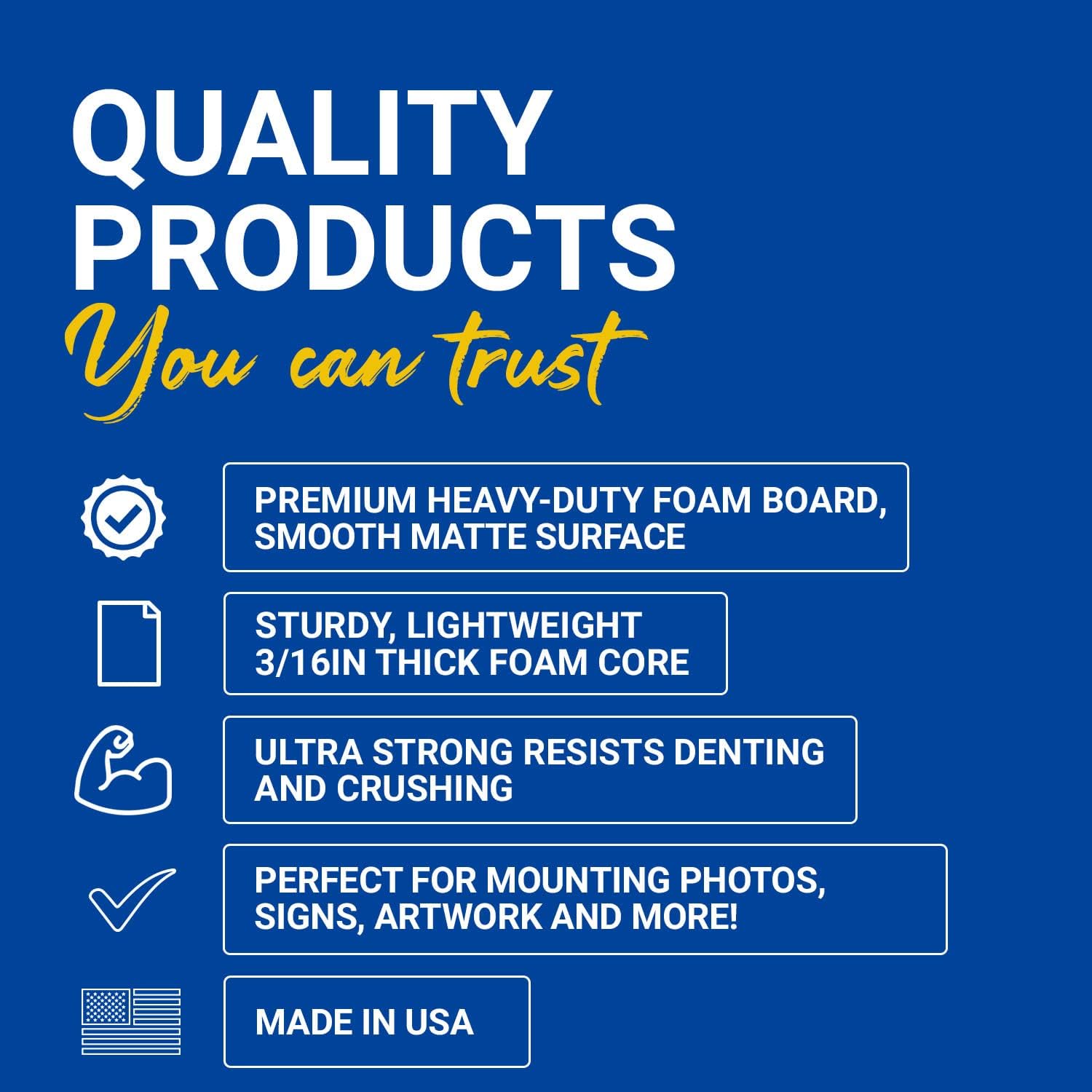 Royal Brites Ultra Strong White Foam Board, 30 x 40 Inches (10 Pack) : Office Products