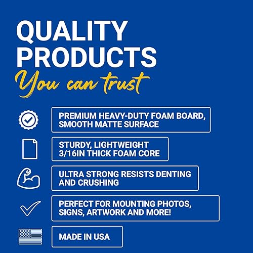 Miniatura 5 de Royal Brites Tablero de espuma blanca de alta calidad de 30 x 40 pulgadas, resistente y ligero, tablero de 316 pulgadas de grosor para arte,