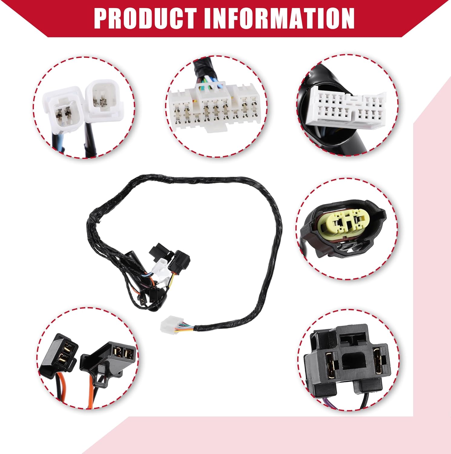 Headlight Speedomotor Gauges Wiring Harness for Suzuki GSXR 600 2006-2007 / Inner/Durable Rubber / 1 Set Black