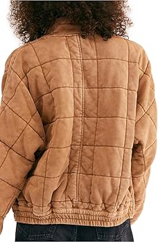 Free People Dolman Quilted Knit Jacket Mushroom MD (Women's