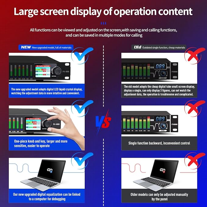 Ecualizador digital gráfico estéreo 31 bandas FX-888 doble canal miniatura 2