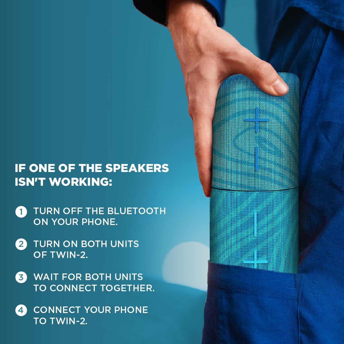 Stromberg - Twin 2-in-1 Mini Portable Bluetooth Speaker, 10W Power (5W per Speaker), 10-Hour Playtime, Sky Blue and Blue - Image 2