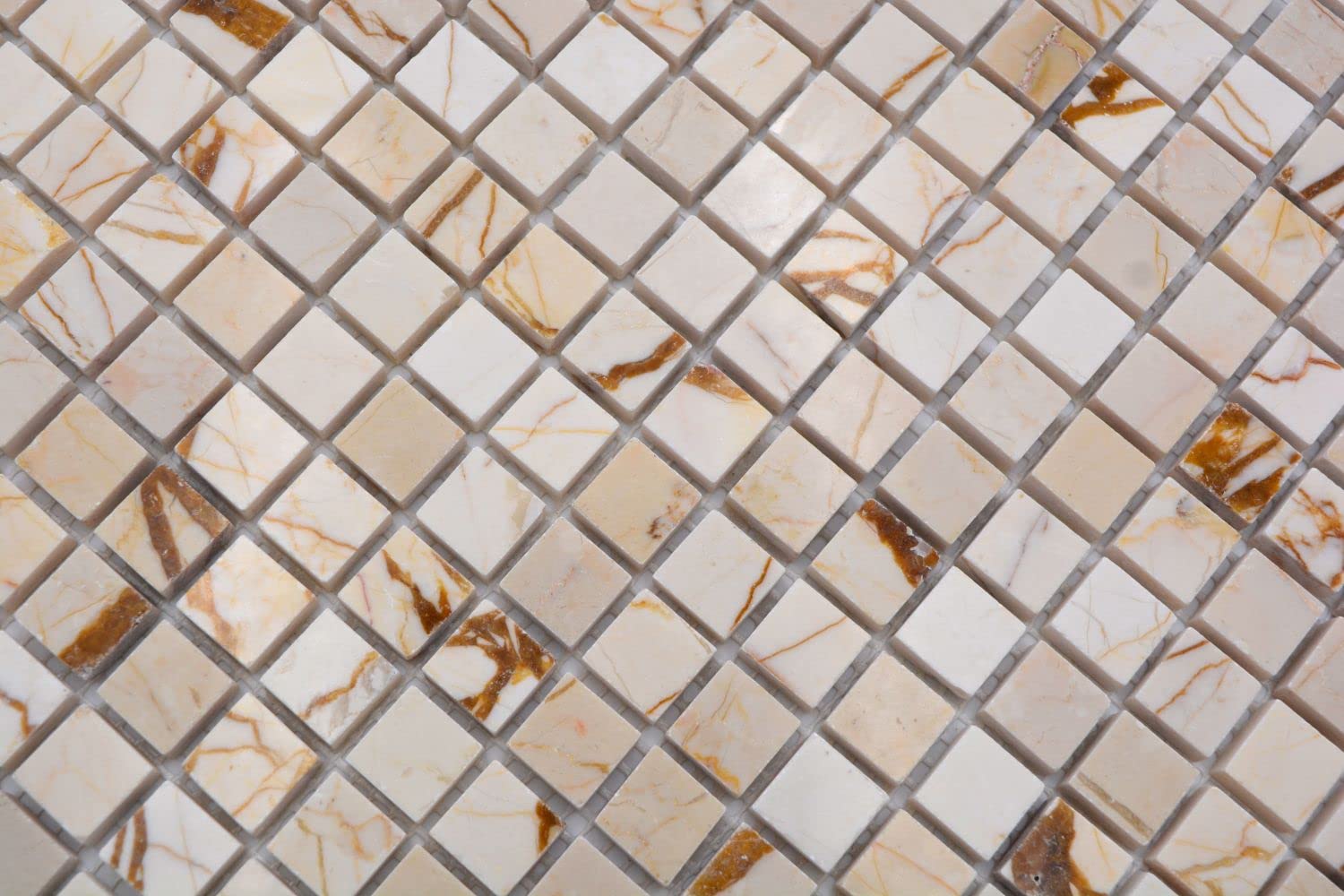 Mosaico in marmo naturale color crema lucidato, da parete, per cucina, bagno, doccia, mosaico, pavimento a mosaico