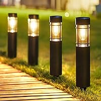 Vista 1 de Luces Solares para Senderos Exteriores, Paquete de 8 Mejoradas Hasta 12 Horas, Luces Solares para Jardín Exterior Impermeables, Luces Solares