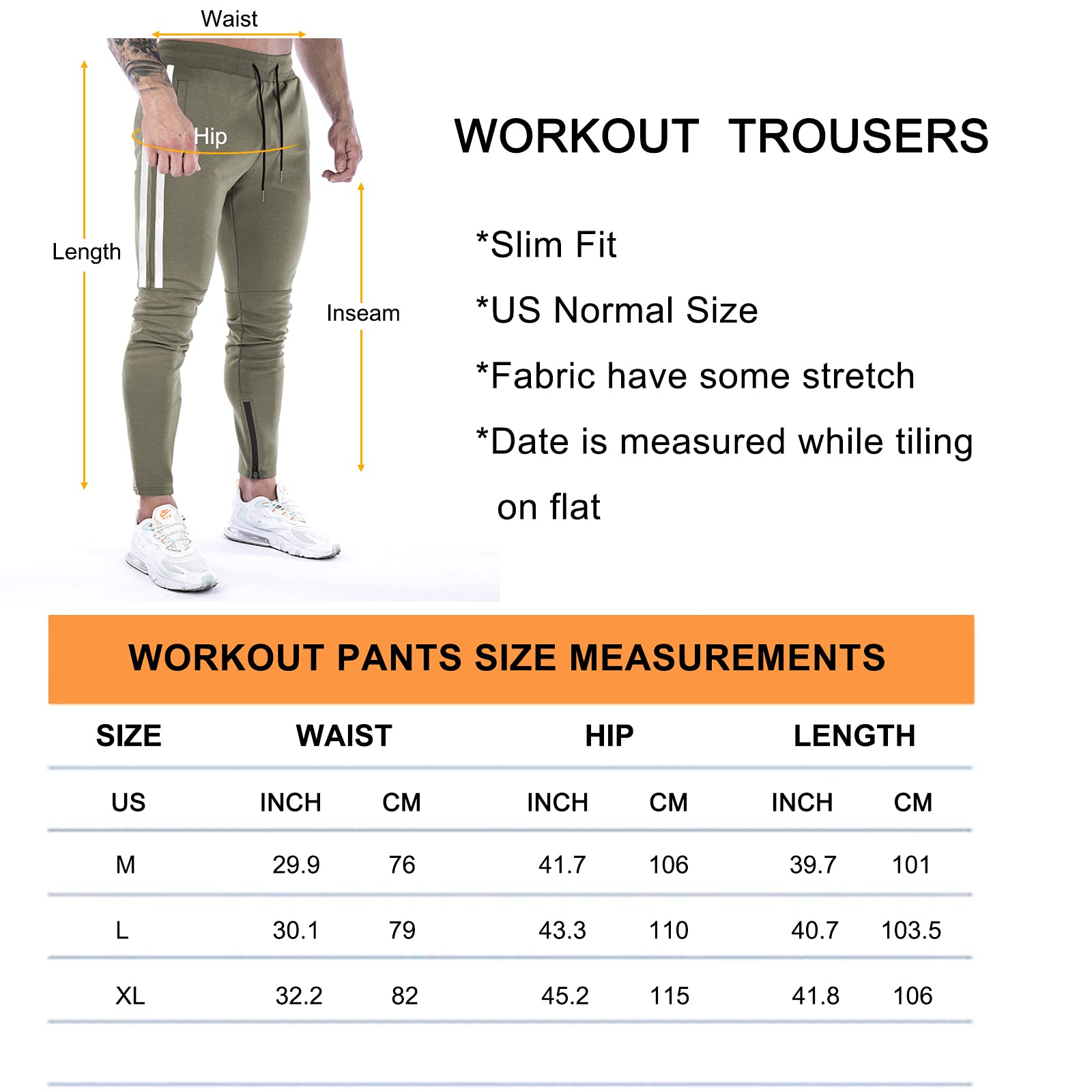 Pantalones Deportivos Running para Hombre Jogger Gimnasio Fitness Entrenamiento Pantalon Largos Chándal Bolsillo Cremallera Suwangi