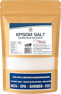 Epsom Salt (Magnesium Sulphate)| 1Kg | For Relaxation Muscle Relief, Relives Aches & Pain | For Fertilizer for Plants and ...