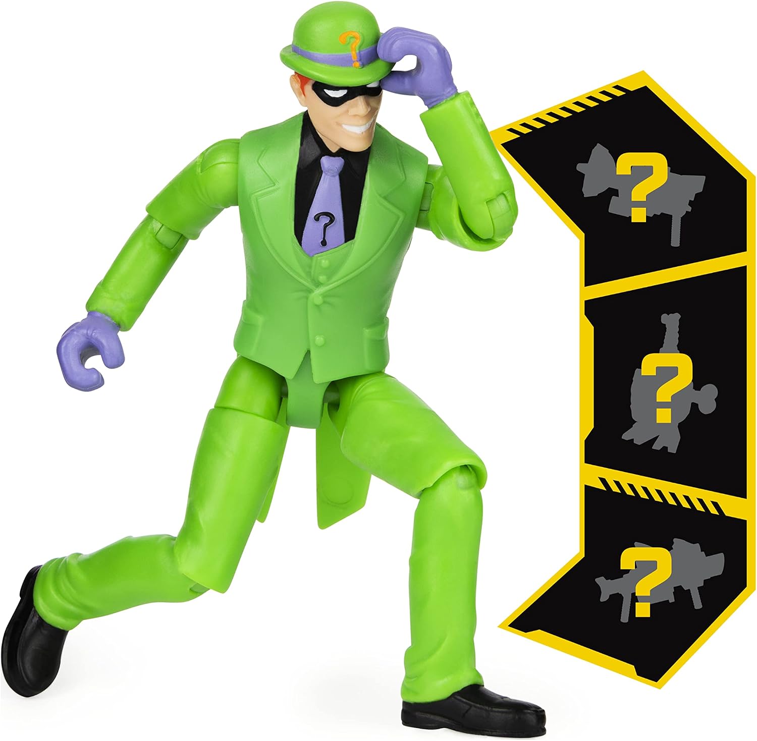 DC Comics Batman 4-inch Batman and The Riddler Action Figures with 6 Mystery Accessories, Kids Toys for Boys Aged 3 and up