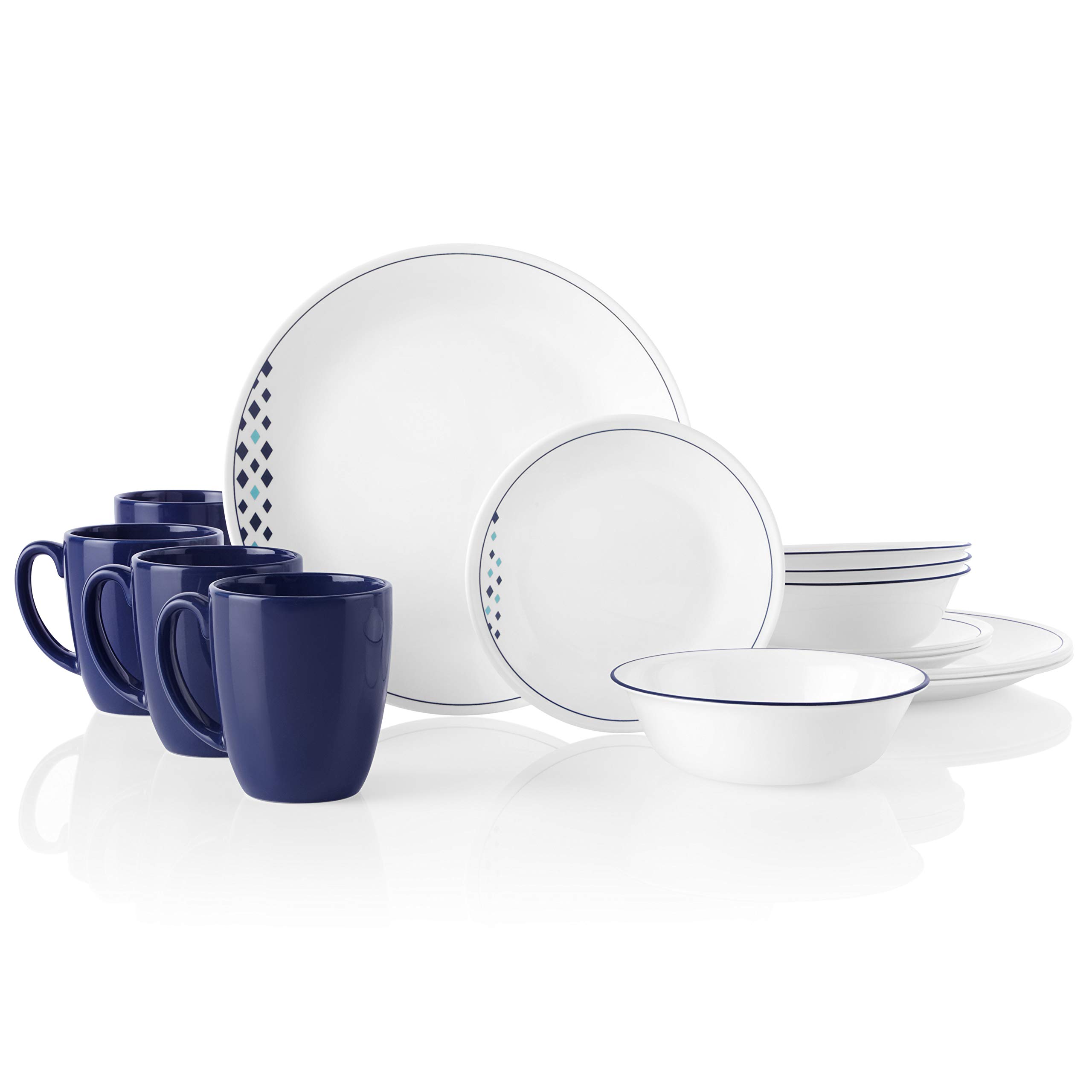 Corelle 16 Piece Dinnerware Set Service For Chip Resistant
