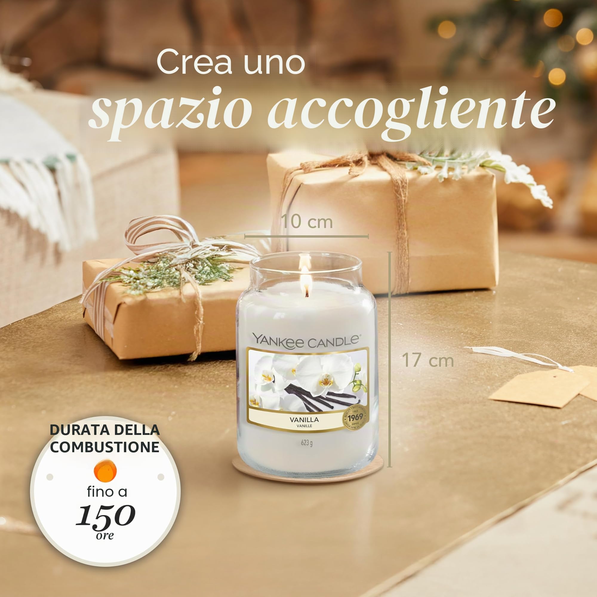 Yankee Candle Candela profumata in giara grande | Vaniglia | Durata Fino a 150 Ore | Regali per donne