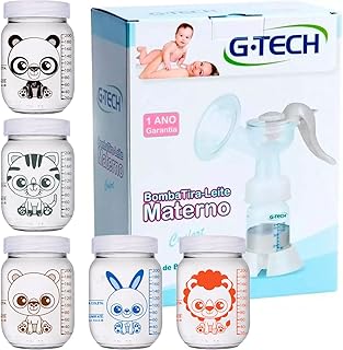 Bomba Tira Leite Confort 1 + 5 Potes Armazenar Leite Materno (267-Kawaii)
