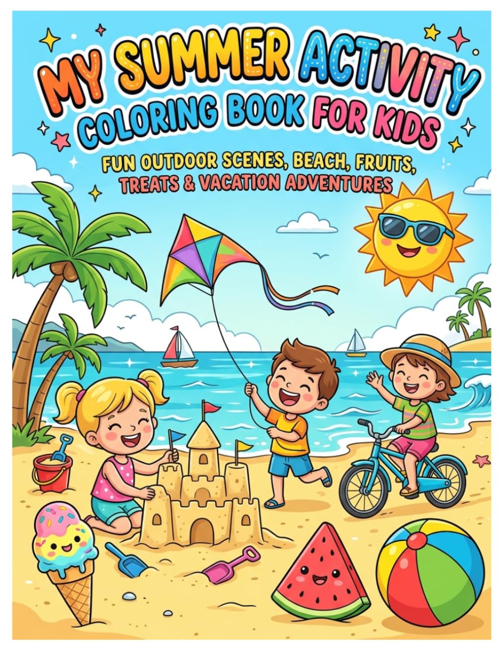 My Summer Activity Coloring Book for Kids: Fun Outdoor Scenes, Beach, Fruits, Treats & Vacation Adventures (Ages 4–8)