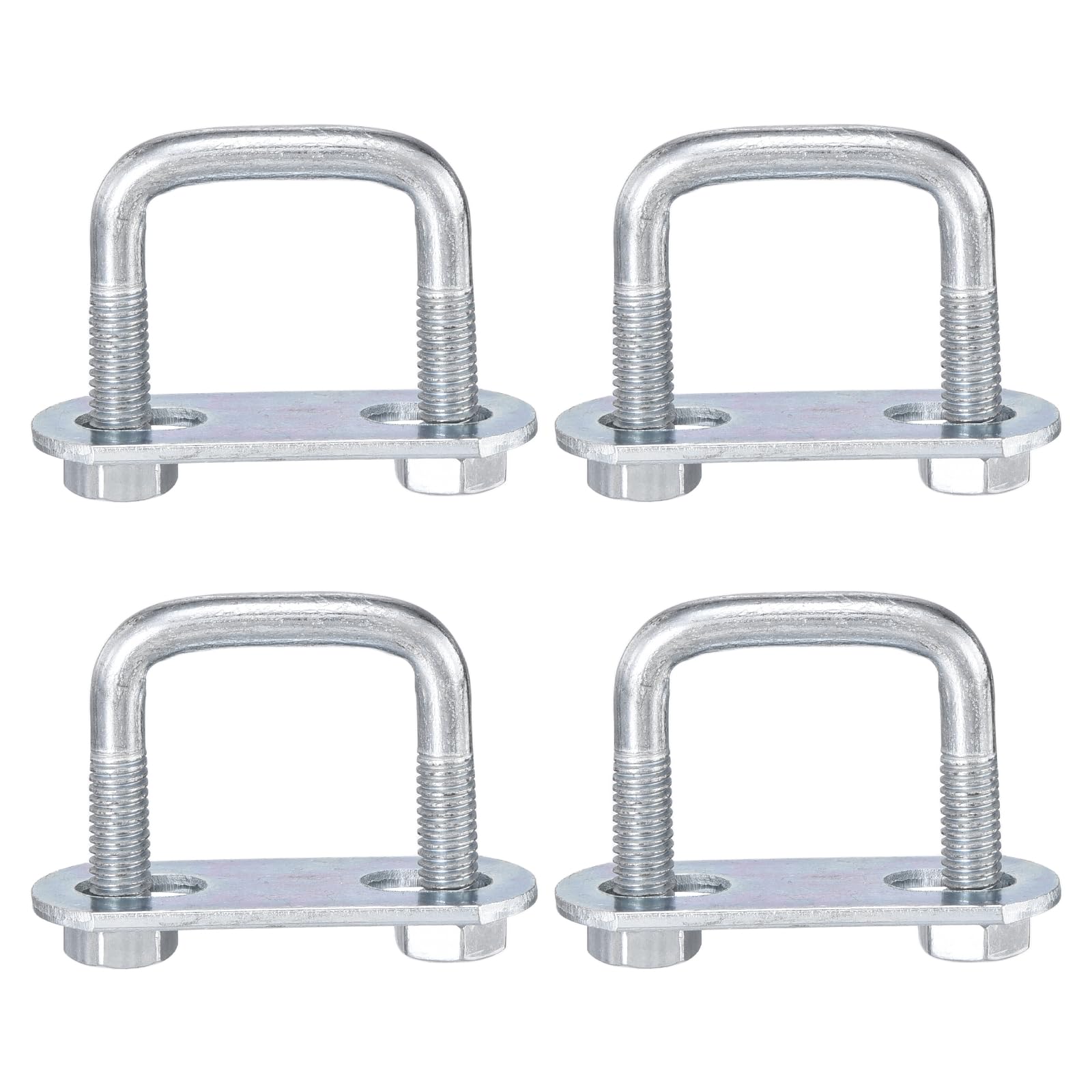 sourcing map 4Pcs Leaf Spring Clamp Kit M6 Square U-Bolts Clamp Fits Leaf Springs Up to 25mm Wide Locks Leaf Springs with Screws for Better Control of Axle Torque Trailer Truck Boat 35mm L