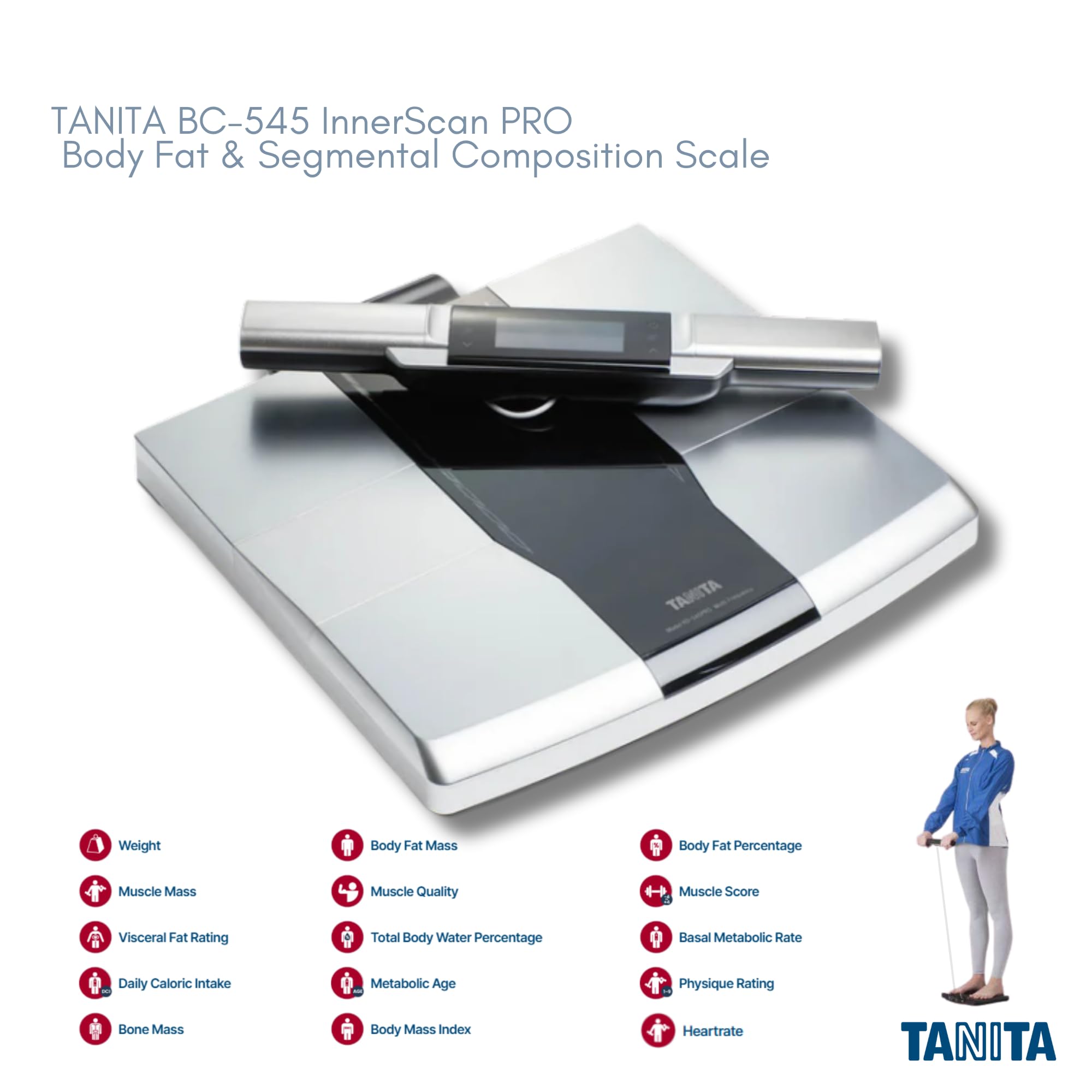 TANITAs RD-545 InnerScan PRO FDA Cleared Worlds Only Consumer Multi-Frequency Segmental Body Composition Scale product thumbnail 3