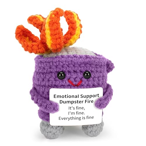 AGIFTMIND Appreciation Gifts for Her Emotional Dumpster Crochet Fire, Knitting Dumpster Doll, Funny Cheer Up Gag Gifts for Friends Birthday (Purple) - Purple