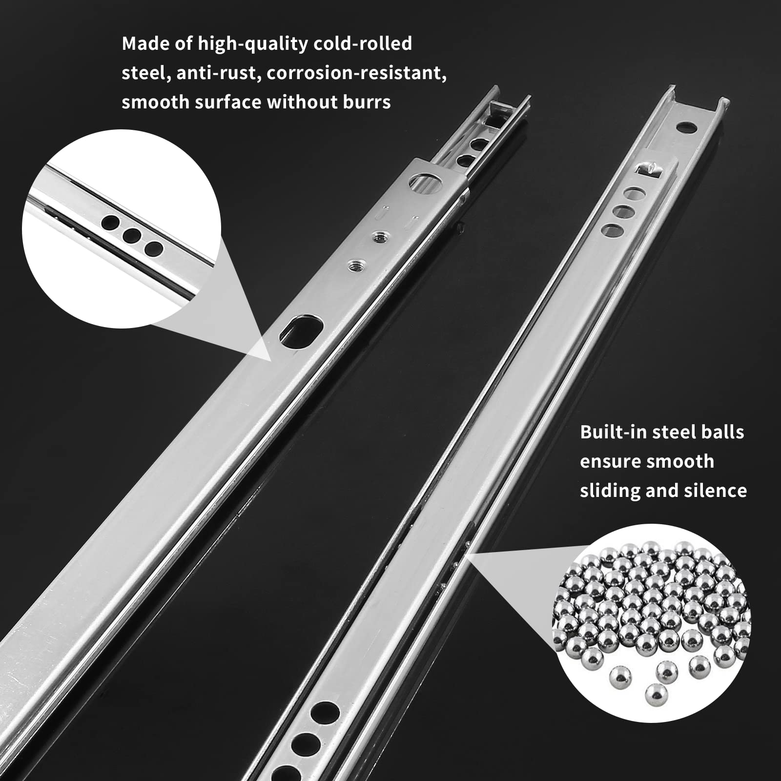 Biaungdo Drawer Slides - Silent & Smooth -3 Biaungdo Drawer Slides - Silent & Smooth -3