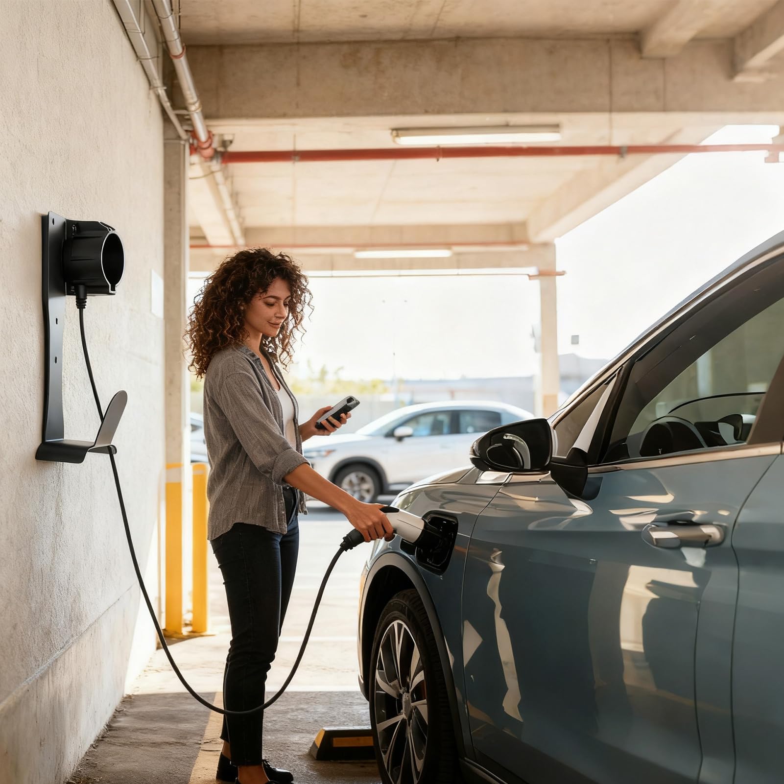 Portacavo Per Caricatore EV - Organizzatore Da Parete In Acciaio Inossidabile,Per Stazione Di Ricarica Per Veicoli Elettrici - Per Casa, Campeggio, Veicoli, Viaggi, Lavoro E Autista