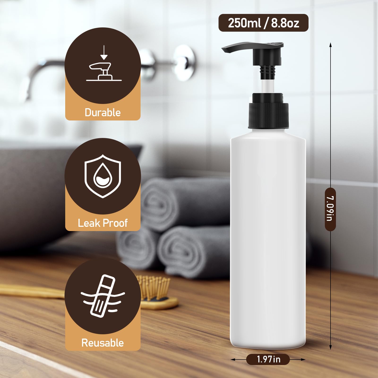 2 pezzi scalda olio da massaggio flaconi distributori, iklestar distributore scalda olio da massaggio distributore a pompa in plastica per shampoo, oli da massaggio e scalda lozione, 250 ml x