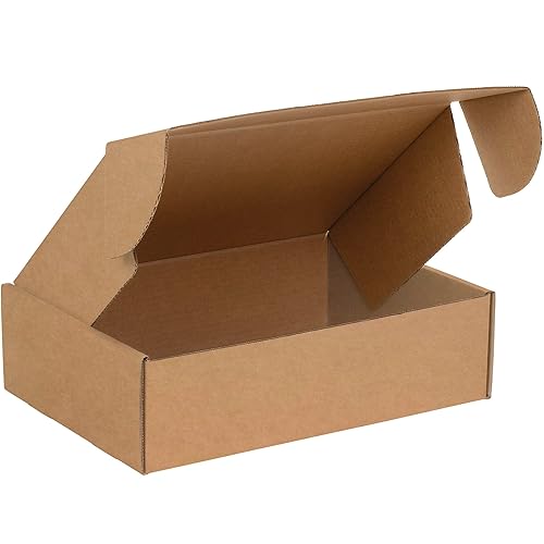 Aviditi Cajas de correo de papel kraft marrón de lujo, 12 1/8 x 9 1/4 x 2 pulgadas, paquete de 50, a prueba de aplastamiento, para envío, correo y