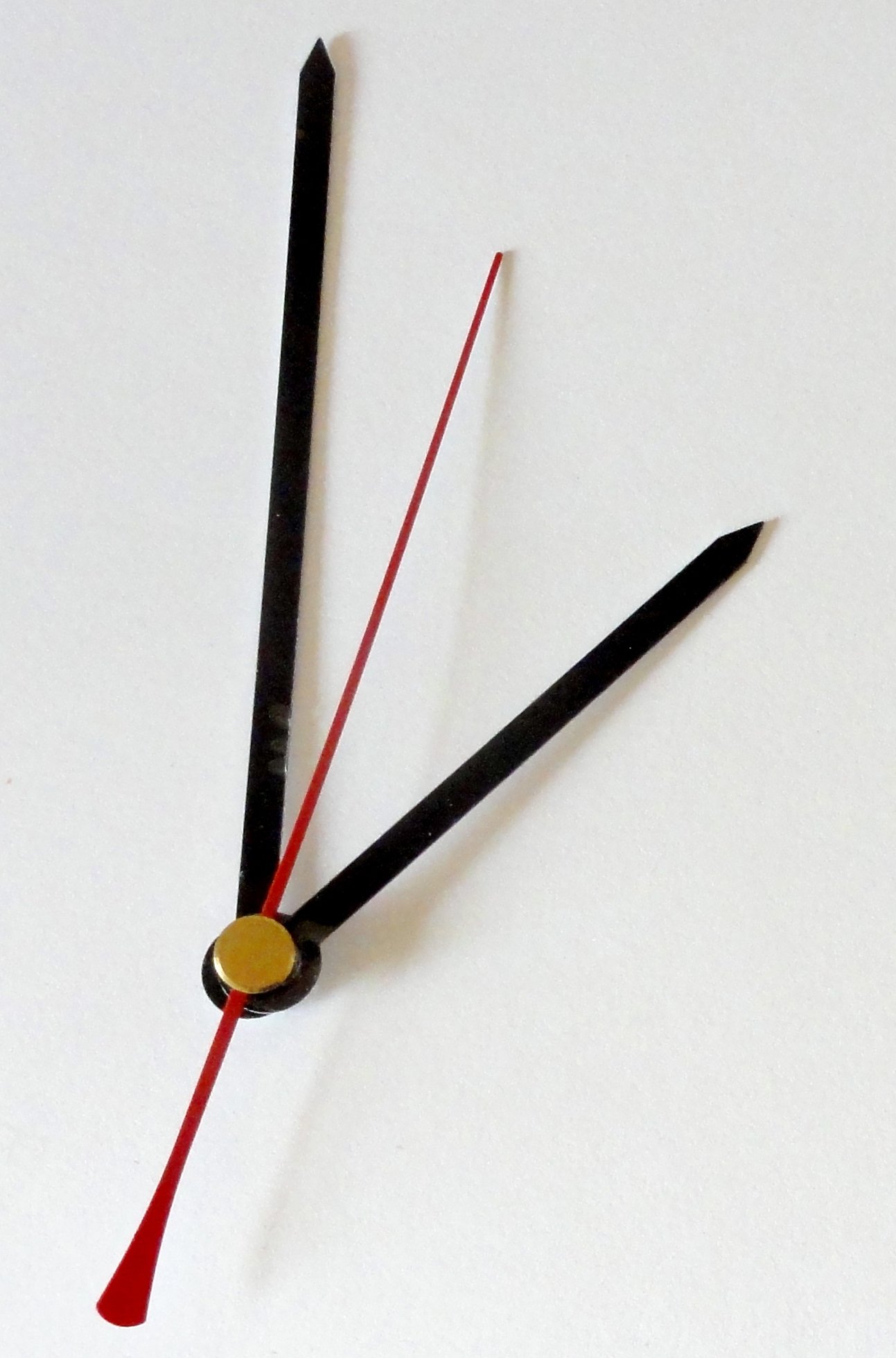 Vinyl Guru of Clock Hands in Black or Gold (Black (Also includes red second hand), 95mm (from centre spindle to tip of minute hand))