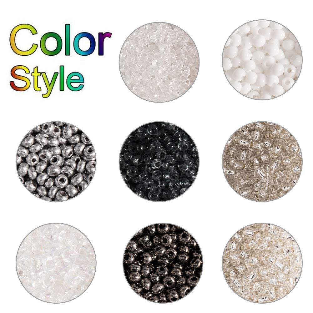 NBEADS Glassamenperlen 160g – 8 Farben, Runde Perlen Für Schmuck, Loch 0.3-0.9 Mm