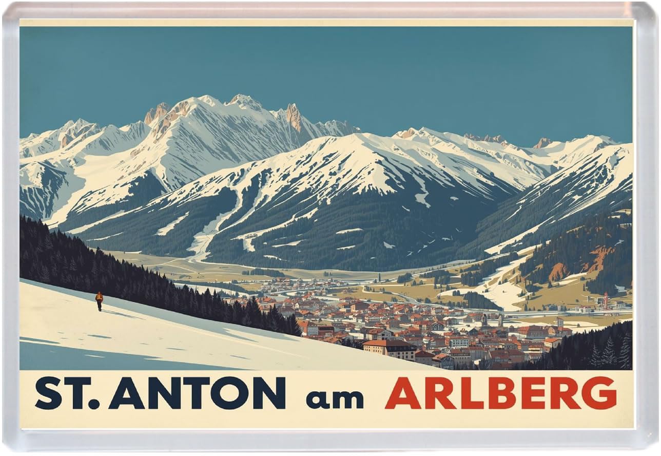 St.Anton am Arlberg - Austria - Jumbo Artistic Fridge Magnet 96 x 67mm BBSFHM3128