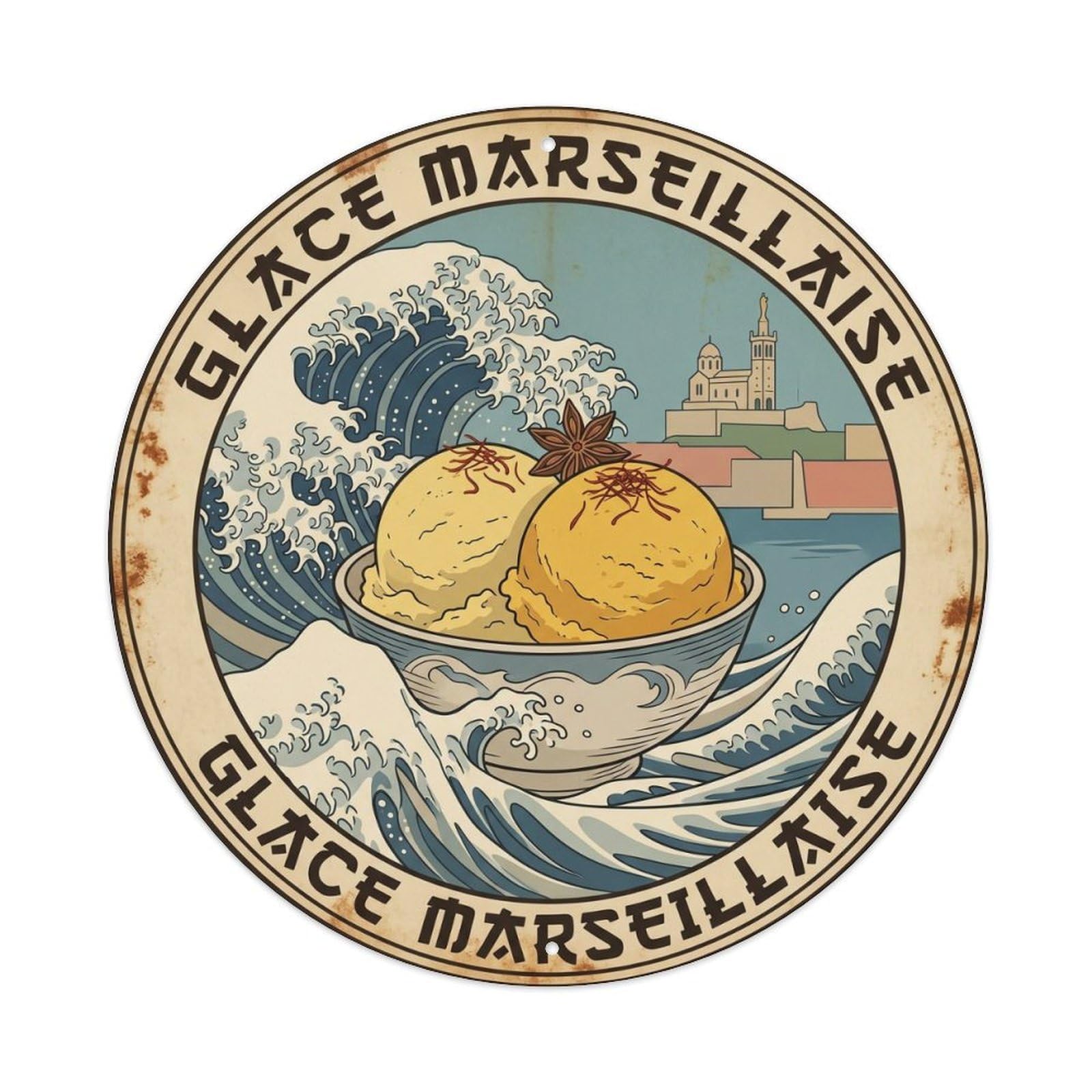 French Gelato Cuisine Sweet Shop Culture Metal Tin Sign