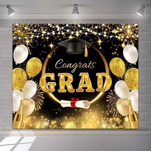 Hraiufc Congratulations Congrats Grad Backdrop Graduation Backdrops 10x8ft