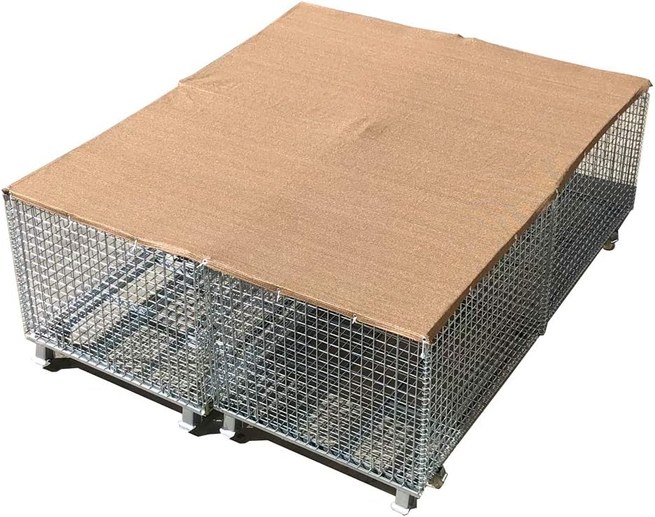 Alion Home UV Stable Dog Run & Pet Kennel Shade Cover, Sunblock Shade Privacy Panel with Grommets and Hems on 4 Sides (Kennel not Included) (6' x 12', Beige)