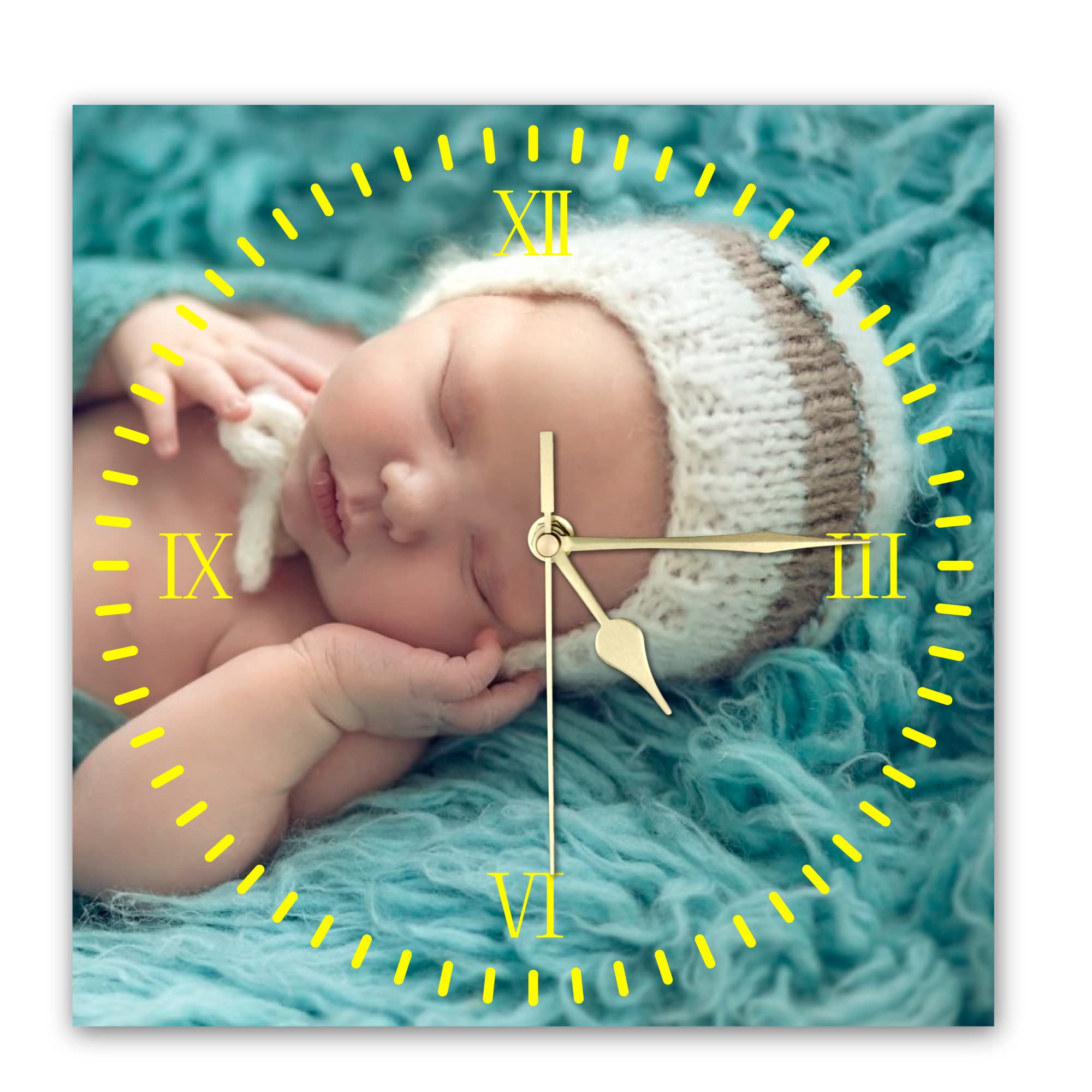 S&H&OU Custom Wall Clock,Photo Wall Clocks for Living Room Decor with Photo,Kids Silent Wall Clock,Personalized Photo Wall Hanging Time Clock for Birthday Wedding Valentine'S Day Christmas Photo Gift