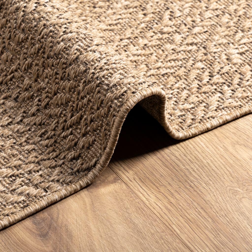 Xhnifben Outdoor Teppich ZIZUR 200x290 cm Jute-Optik aus robustem PP UV-beständig wetterfest leicht zu reinigen für Wohnzimmer Terrasse Balkon Esszimmer & Flur