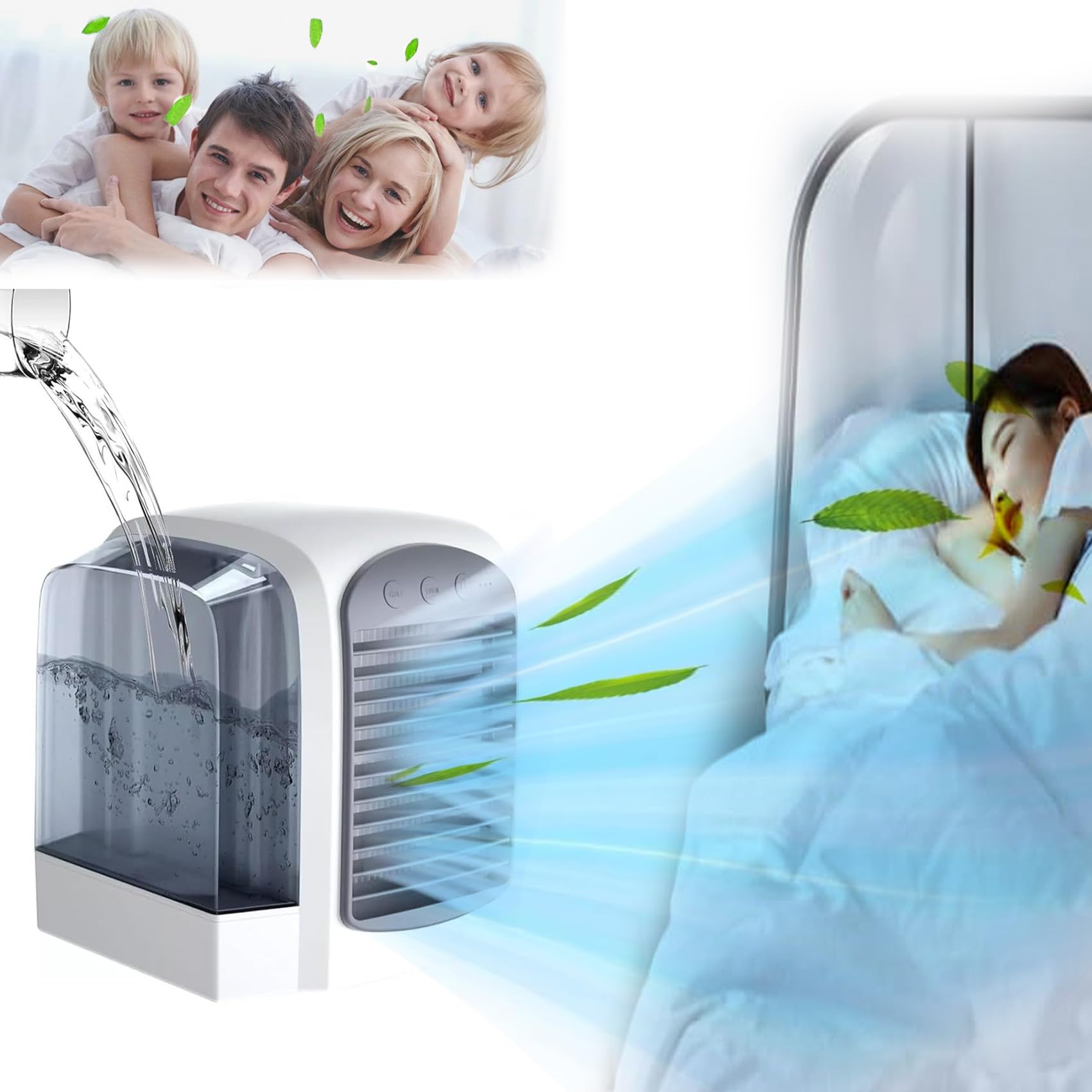 Breezy Comforts AC, Breezy Comfort Portable Air Conditioner, 2024 New Frost Blast Pro Portable Air Chiller, 3 Quiet Speeds Portable Breezy Air Cooler For Home Office Travel Carry (Grey)