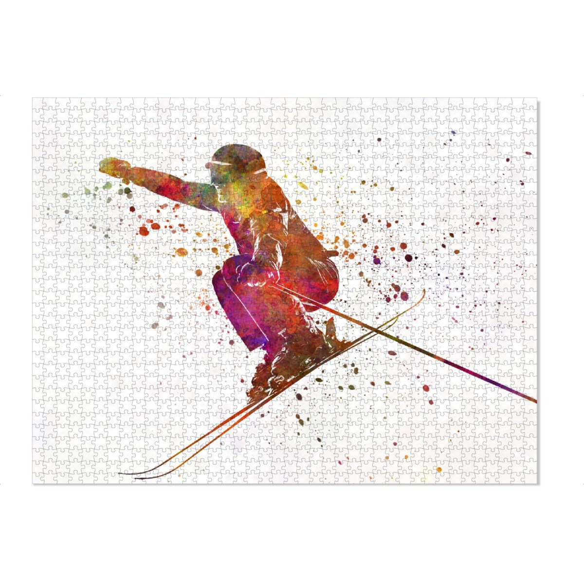 artboxONE-Puzzle XXXL (2000 Teile) Sport Skier in Watercolor-e - Puzzle Sport Competition Competitive