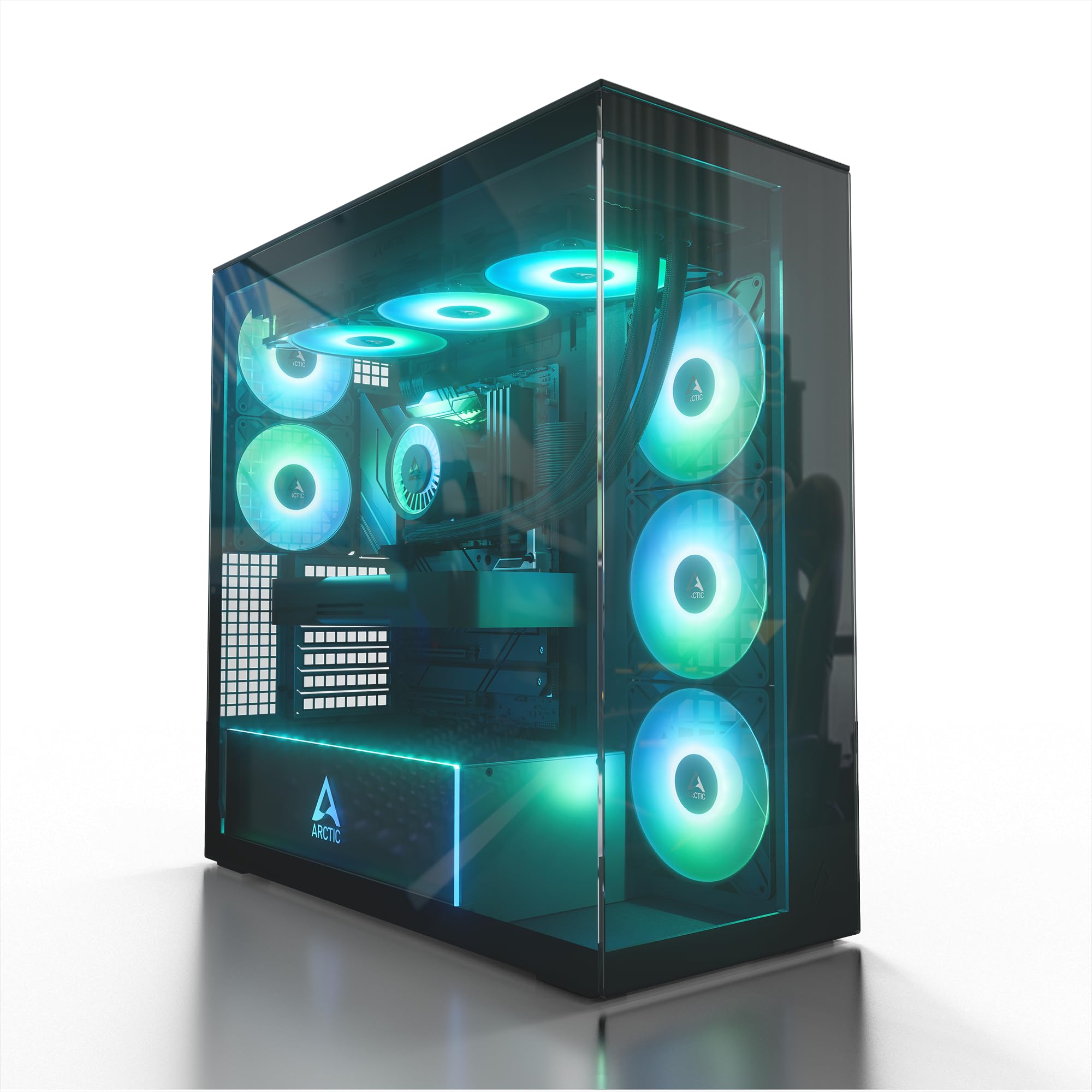 ARCTIC Xtender Black (Clear Glass) - Case per PC,
