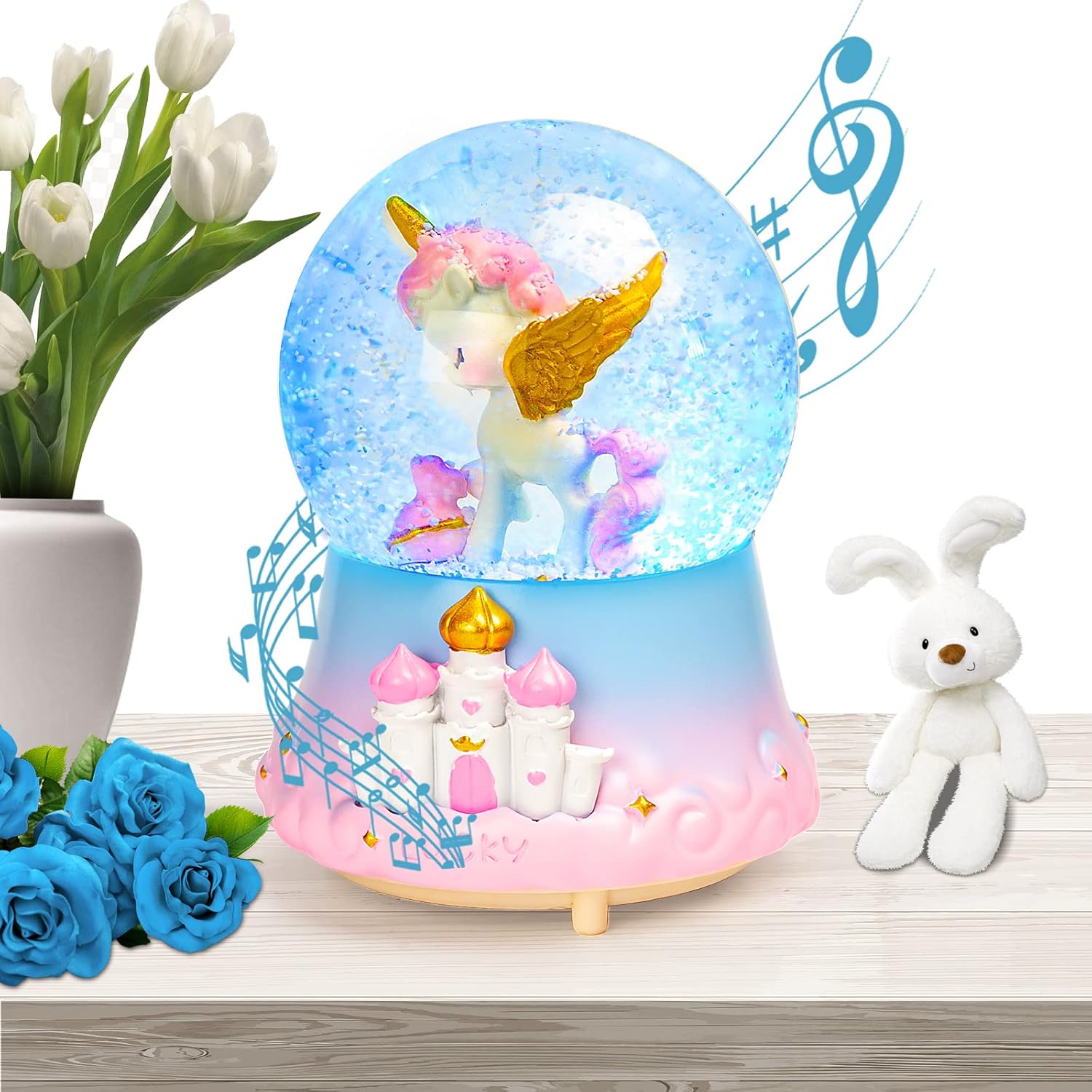 Buy Christmas Snow Globe Unicorn Musical Snow Globes for Girls