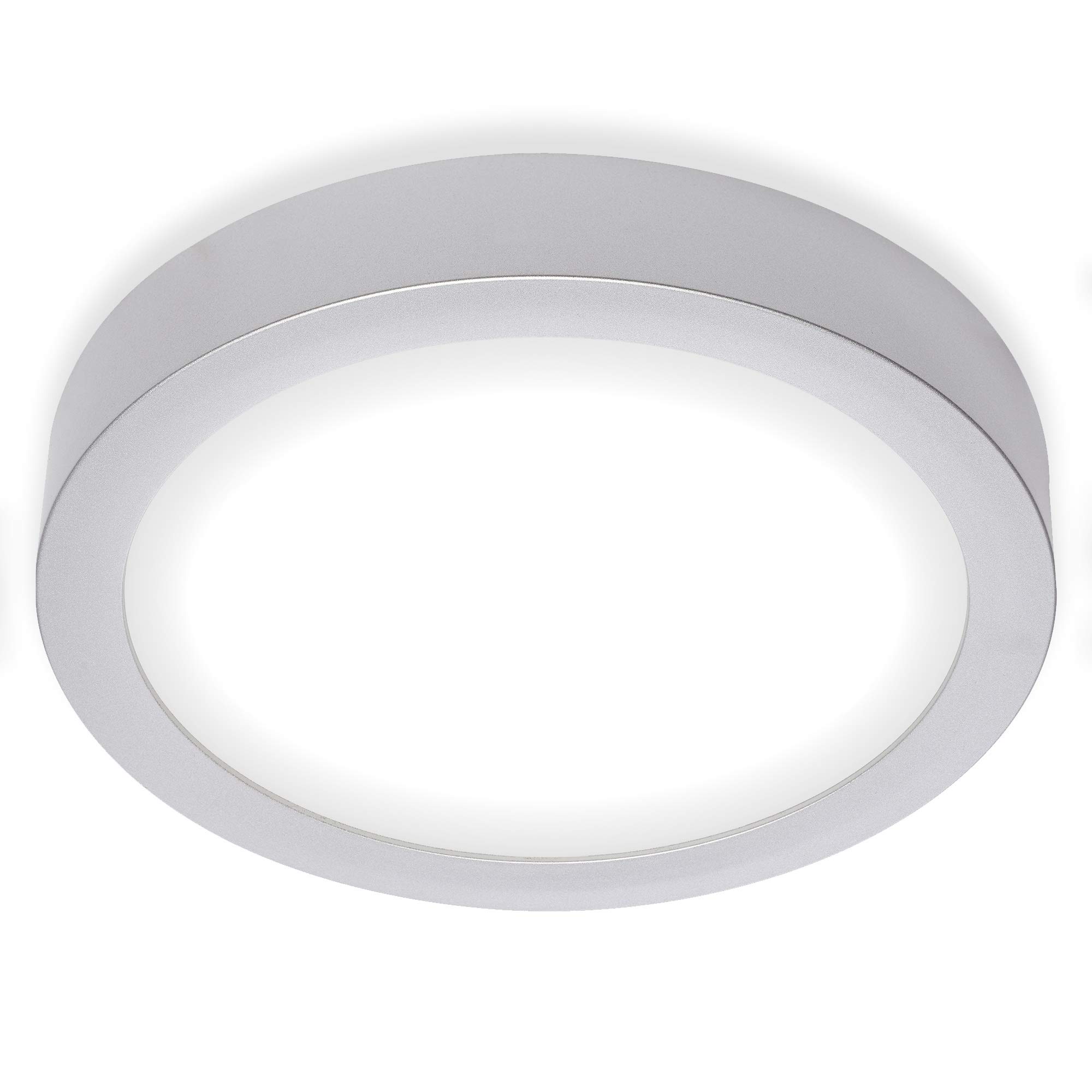 BRILONER Leuchten - LED Surface-Mounted lamp, Ceiling lamp, Ceiling Light 16.5 watts, 1,600 lumens, 4,000 Kelvin, Round, Matte Chrome, 225x32mm (DxH)