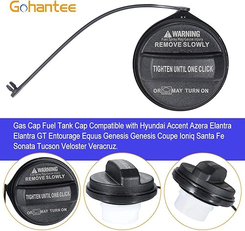 Miniatura 4 de Gohantee 31010-3L600 310103L600 - Tapa de gasolina para depósito de combustible, compatible con Hyundai-Accent Azera Elantra Elantra GT Entourage