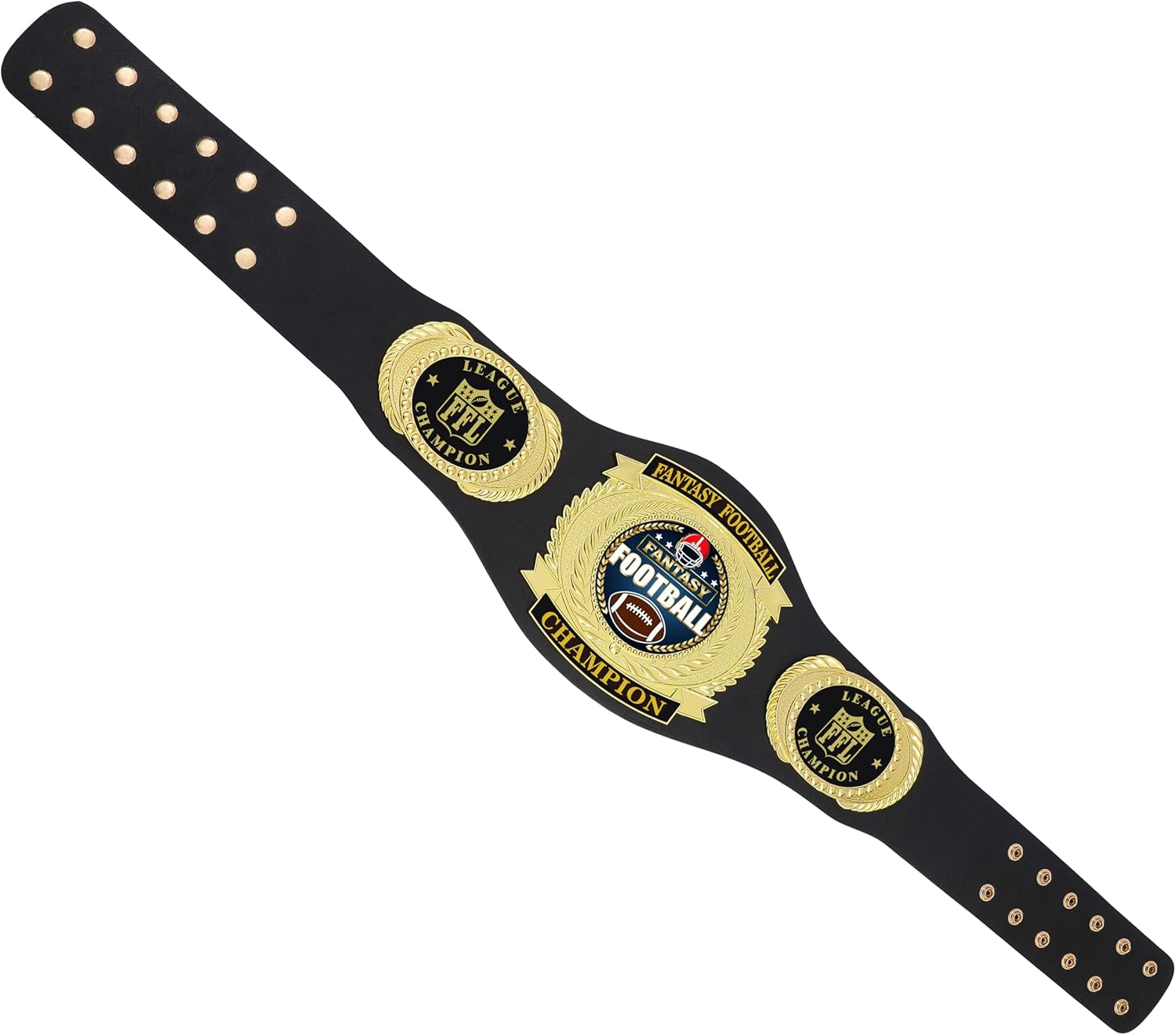 Fantasy Football Championship Belt Adult Real Leather Champion Award Trophy Prize Gift (Gold style 2)