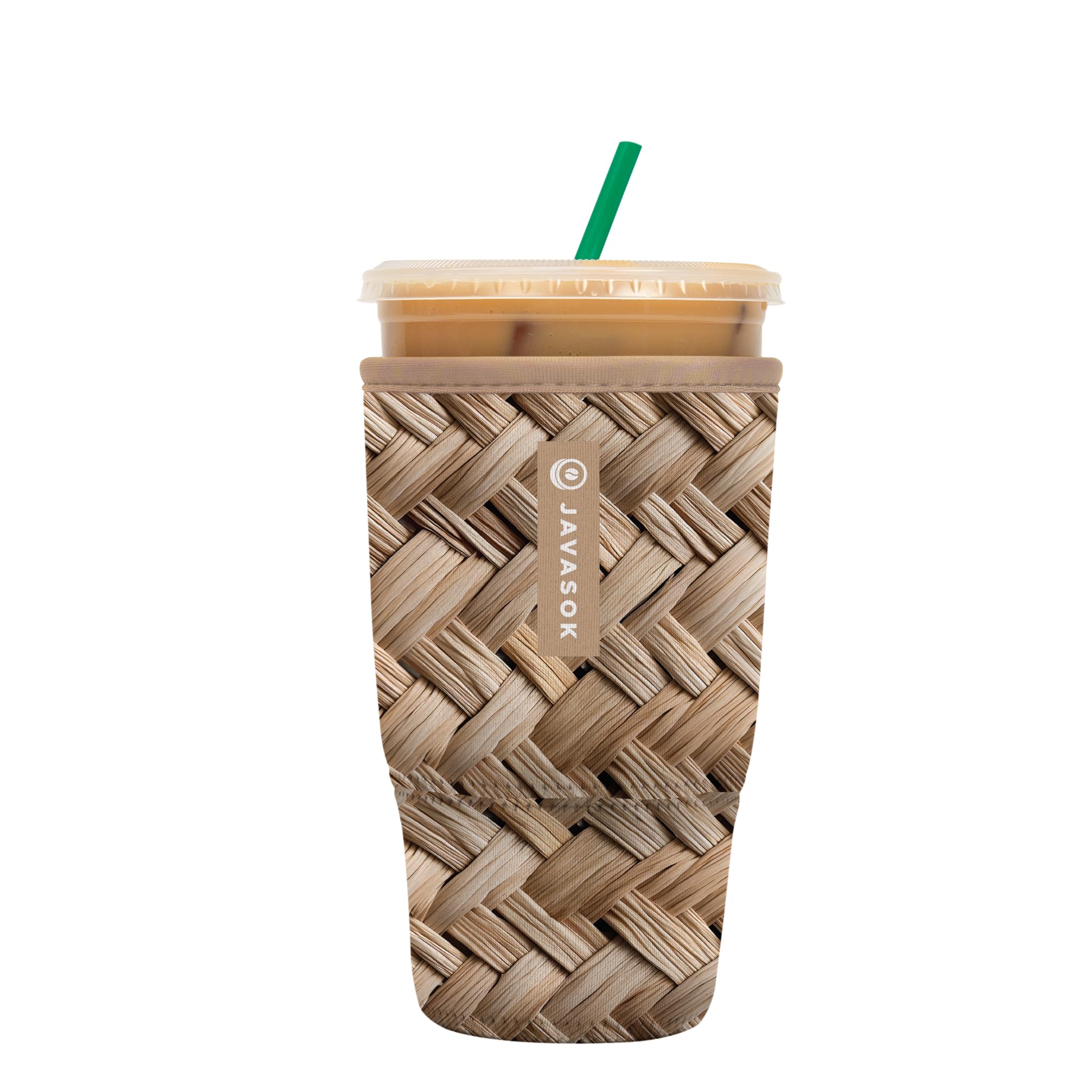 Sok It JavaSok Iced Coffee &amp; Cold Soda Insulated Neoprene Cup Sleeve (Summer in Saint-Tropez, Large: 30-32oz)