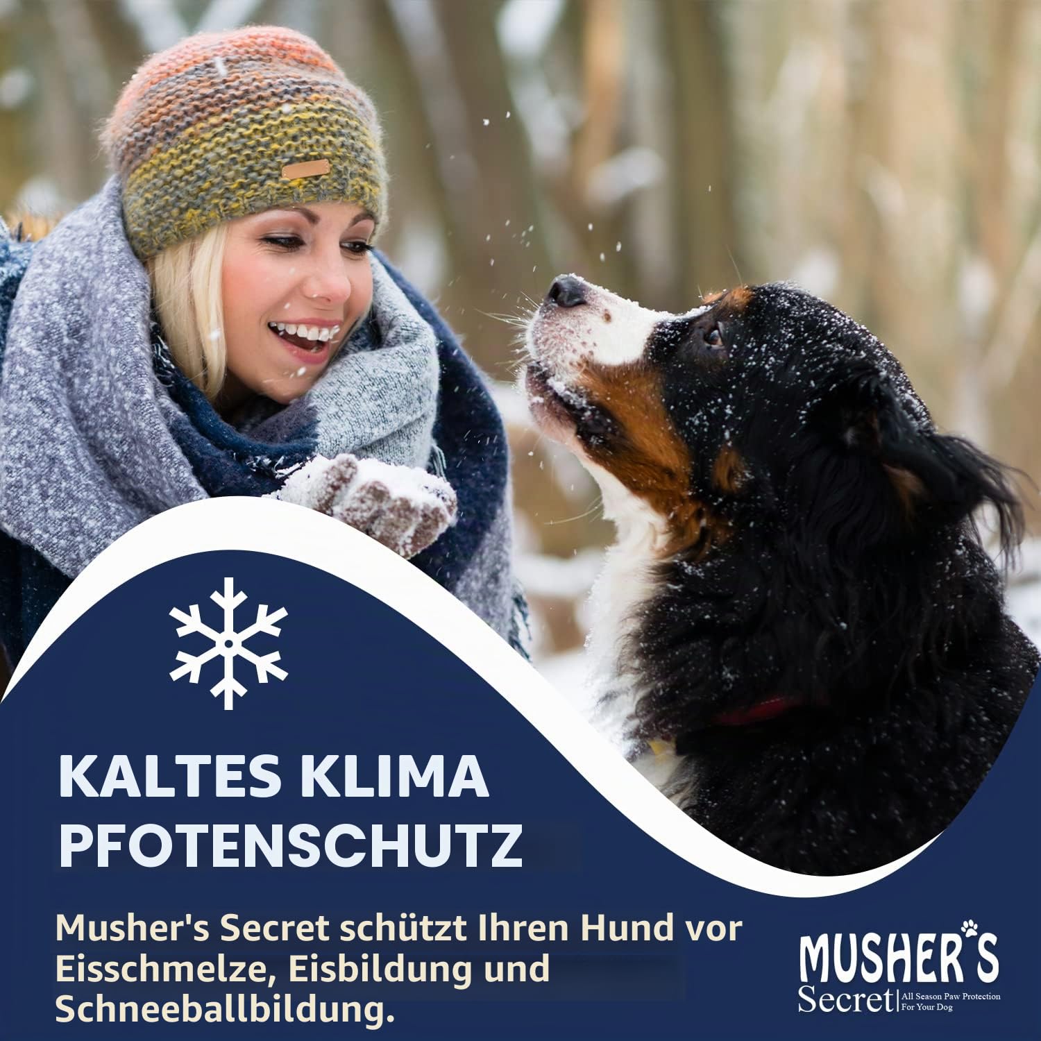 Musher's Secret Pfotenbalsam für Hunde 454g, Natürliches Pfotenschutz-Wachs Großpackung, Ganzjährige Pfotenpflege mit Vitamin E