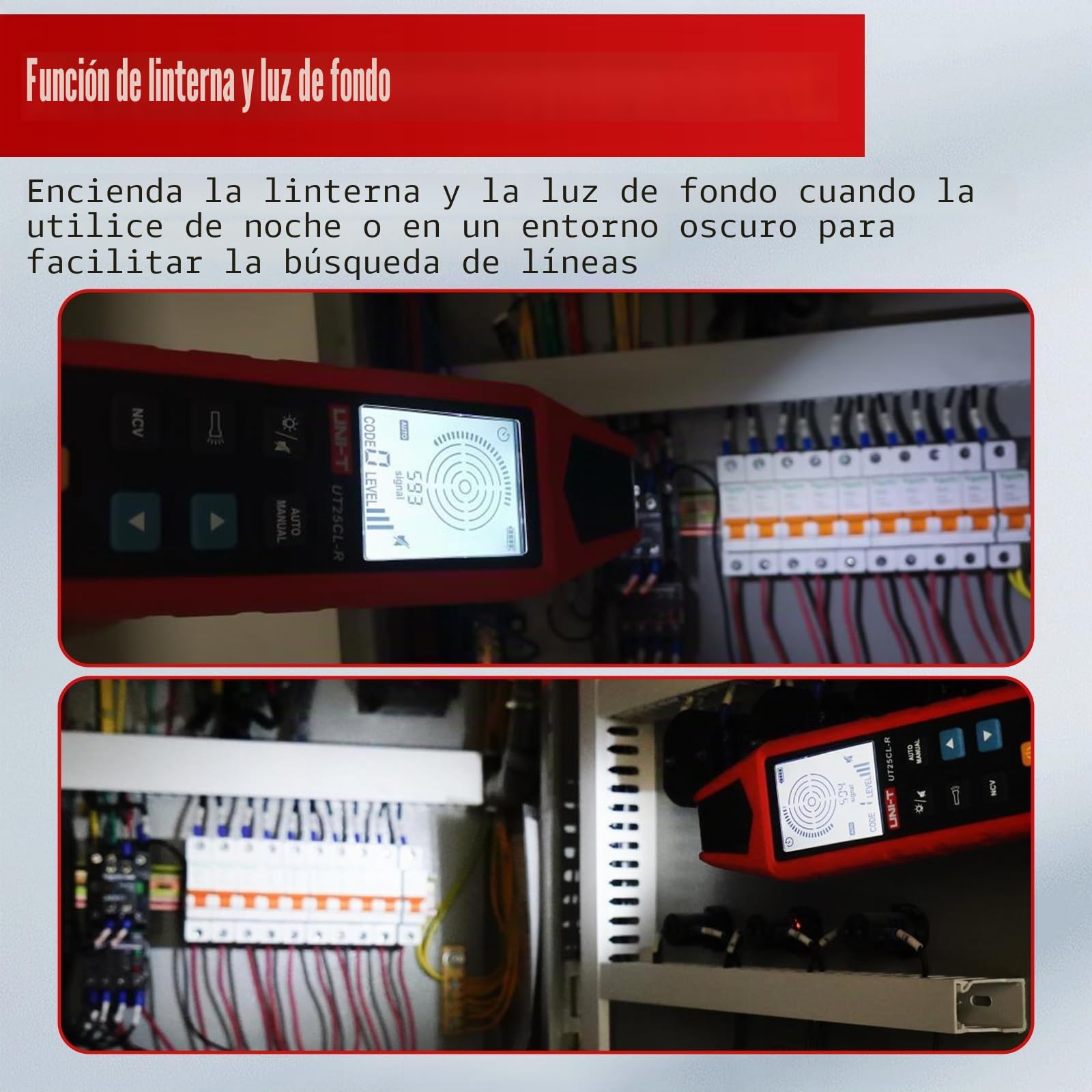 UNI-T Localizador de cables subterráneos, UT25CLCircuit, detector de línea de 80 a 1000 V (NCV), probador de cables de profundidad máxima de detección de 8 pies, para riego de cables, cable de casa