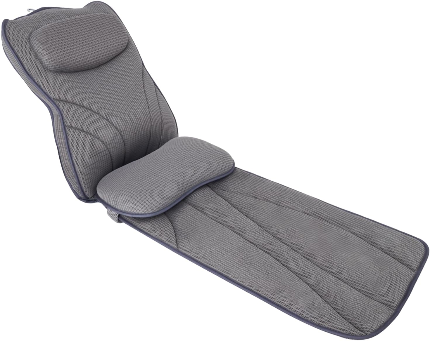 Extra Long Thick Full Body Bath Pillow for Tub with Lumbar Pillow- Luxury 4D Air Mesh Bathtub Pillow with Head, Shoulder & Back Support, Non-Slip Bath Cushion with Suction Cups (Gray)