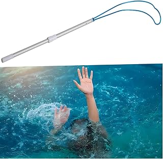 12 FT Telescopic Swimming Pool Safety Hook Pole. Adjustable Lightweight Aluminum Telescoping .Non Slip Handle for Emergency Life Saving Rescue Water Drowning