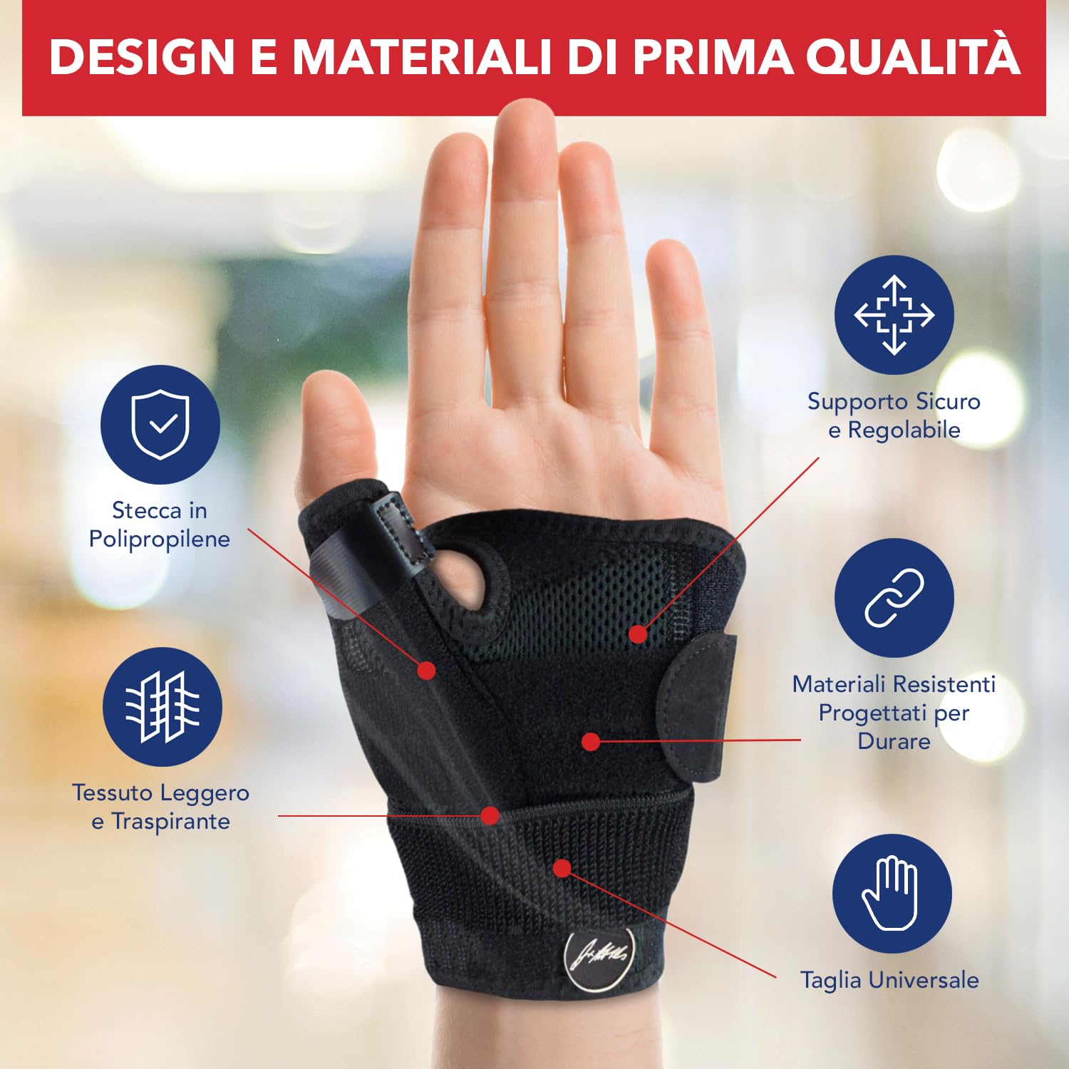 Doctor Developed Thumb Support for Arthritis, Thumb Splint Right or Left Hand, Wrist Support & Thumb Spica Splint and with Doctor Written Handbook(Black, Single)